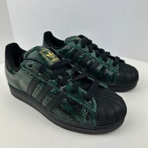 Adidas Superstar II W Green Snakeskin Black Shell Toe Womens Sneakers Size 7